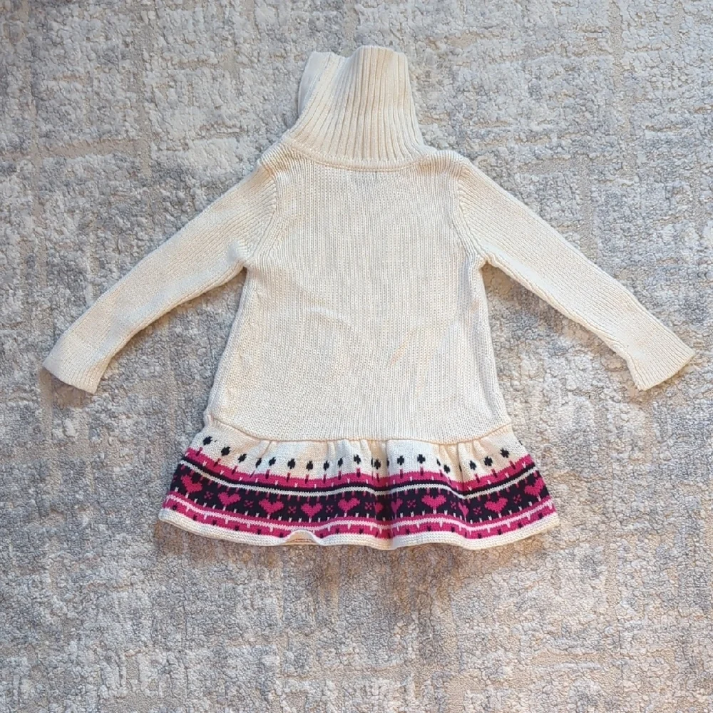 GAP Cream and Pink Knit Sweater Dress Size 3-6 Months
